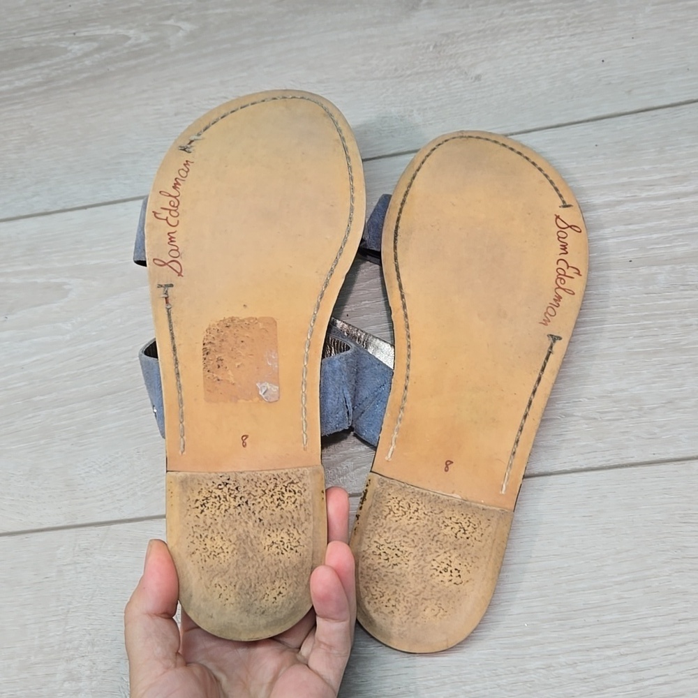 Sam Edelman Women Suede Double Strap Sandals Flats Shoes Sz 8M - Picture 8 of 10